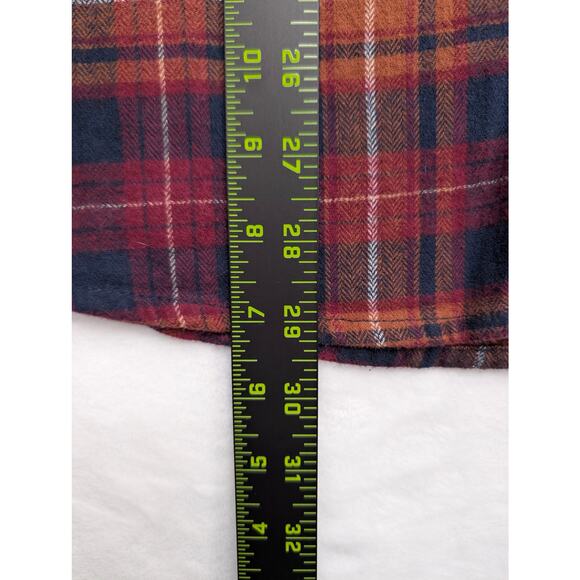 Eddie Bauer Mens Plaid Flannel Shirt Medium Red Black Lumberjack Western Grunge - Picture 5 of 7